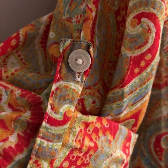 J. McLaughlin Top Sandy Tunic Top in Confetti Paisley Cotton Roll-Up Sleeves - Picture 6 of 12